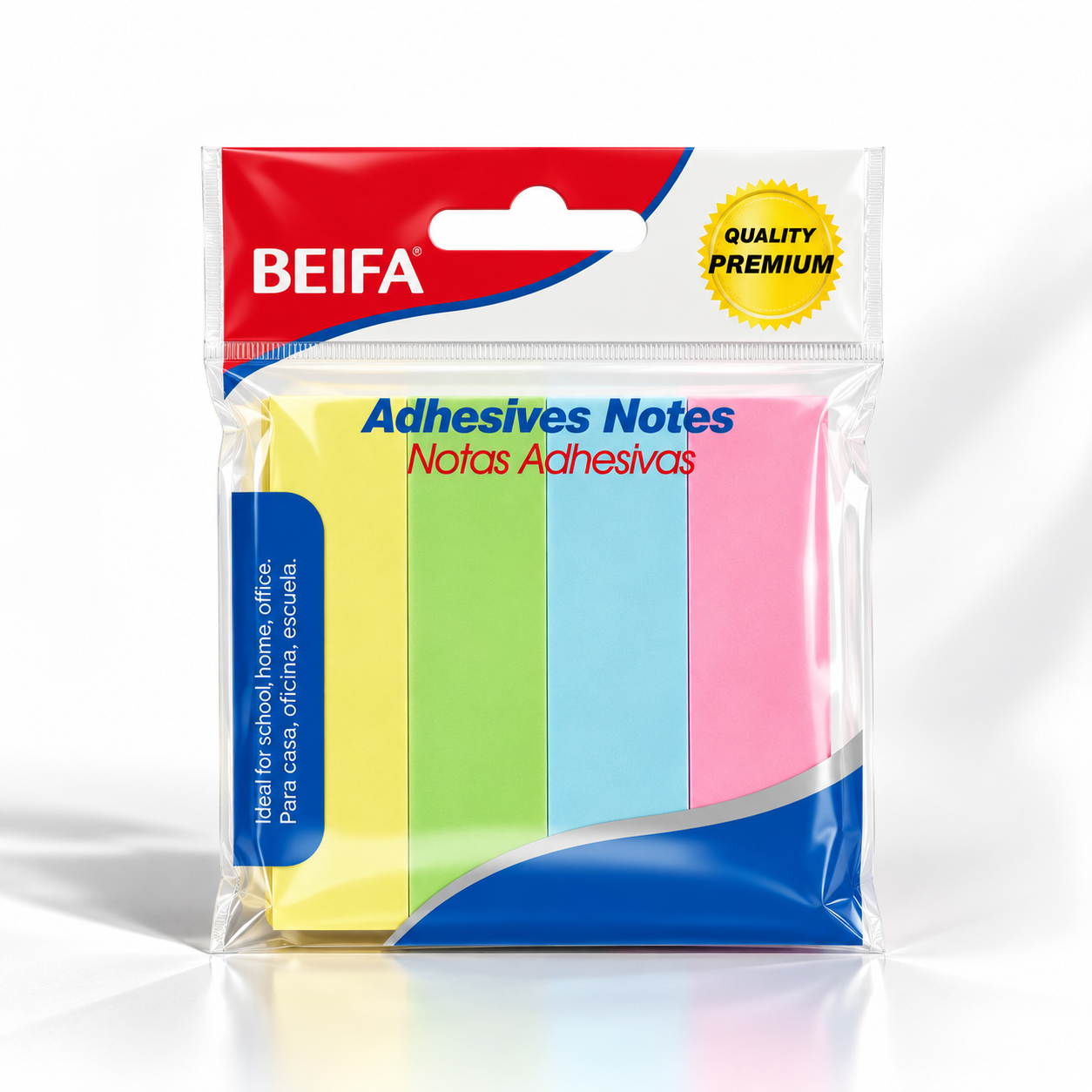 BEIFA Index Notes, 4 colors @ 100 sheets, 19x76mm - 1/24/288 pcs