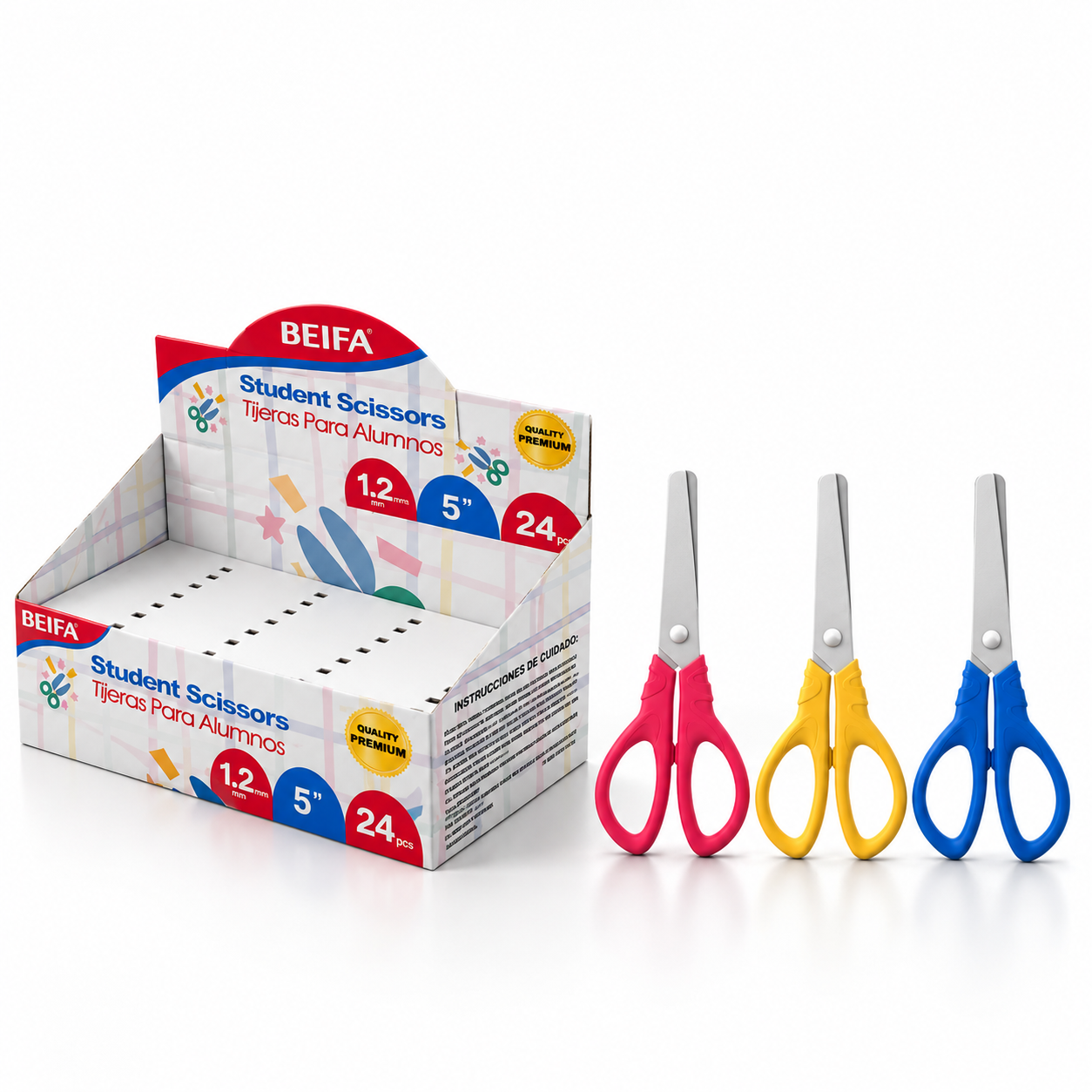 BEIFA Student Scissors 13cm 5" Set - 24 pcs / set - 24/288 pcs