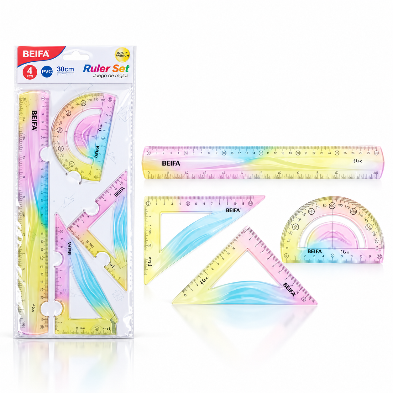 BEIFA 4 pcs ruler plastic set - 1/24/288 pcs