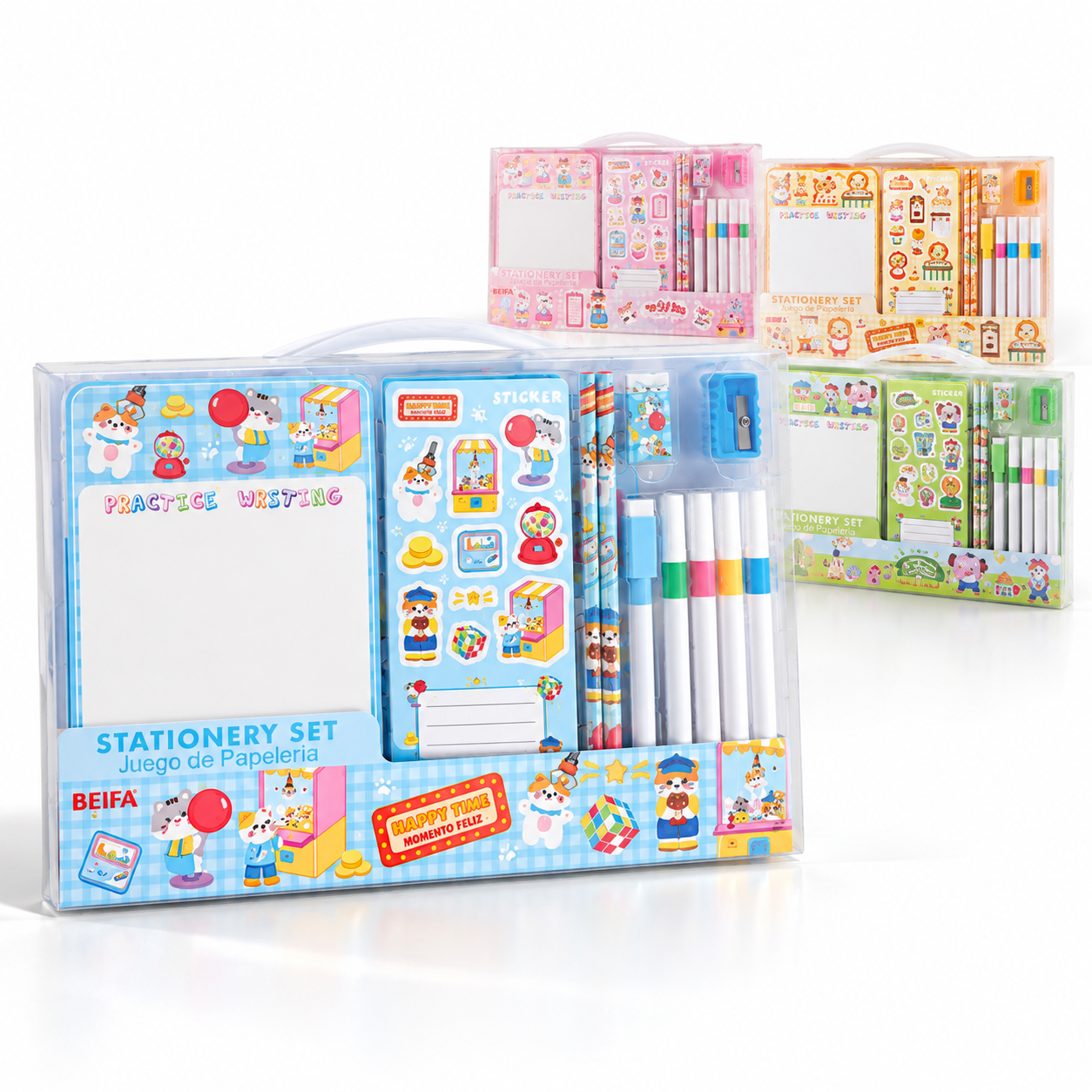 BEIFA Children Whiteboard Set - Erasable whiteboard, 4 sticker sheets, 2 pencils, whiteboard marker,