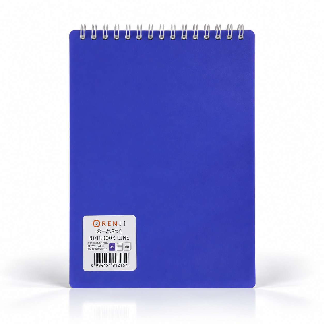 ORENJI Notebook Neon PP Cover Colour A5 LINE Spiral Atas - Purple