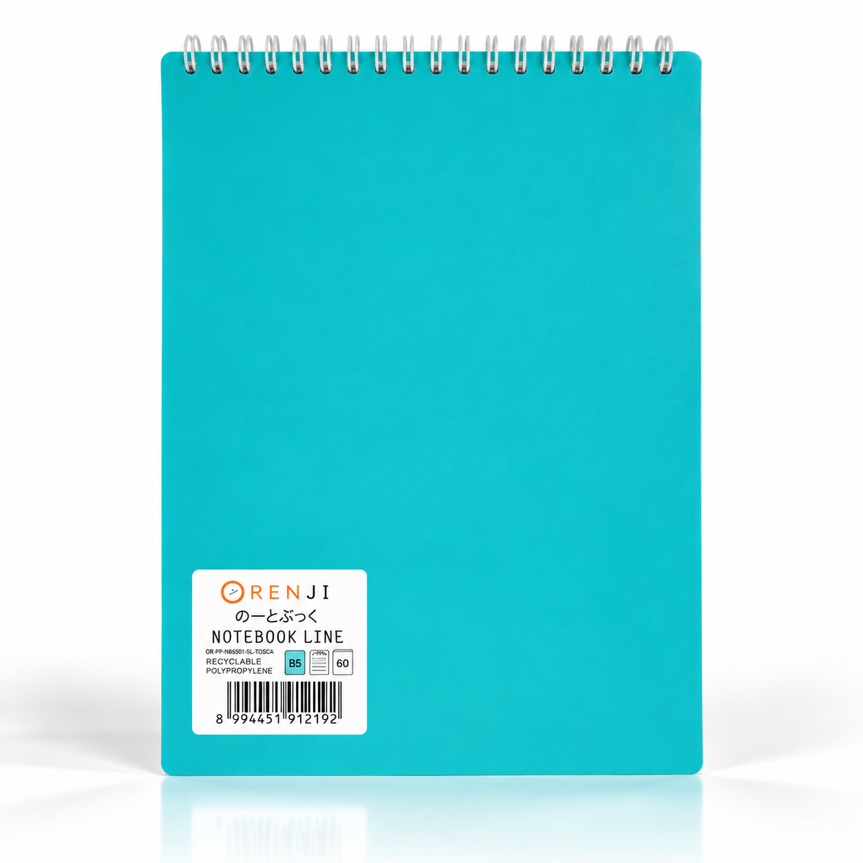 ORENJI Notebook Neon PP Cover Colour B5 LINE Spiral Atas - Tosca