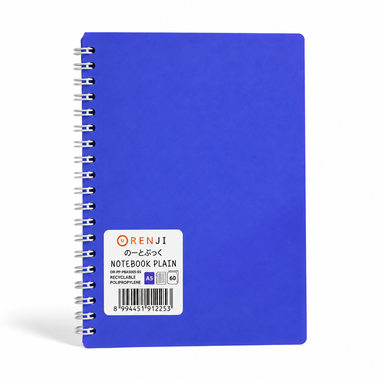 Orenji Notebook PP Cover Colour A5 Plain Spiral Samping Purple