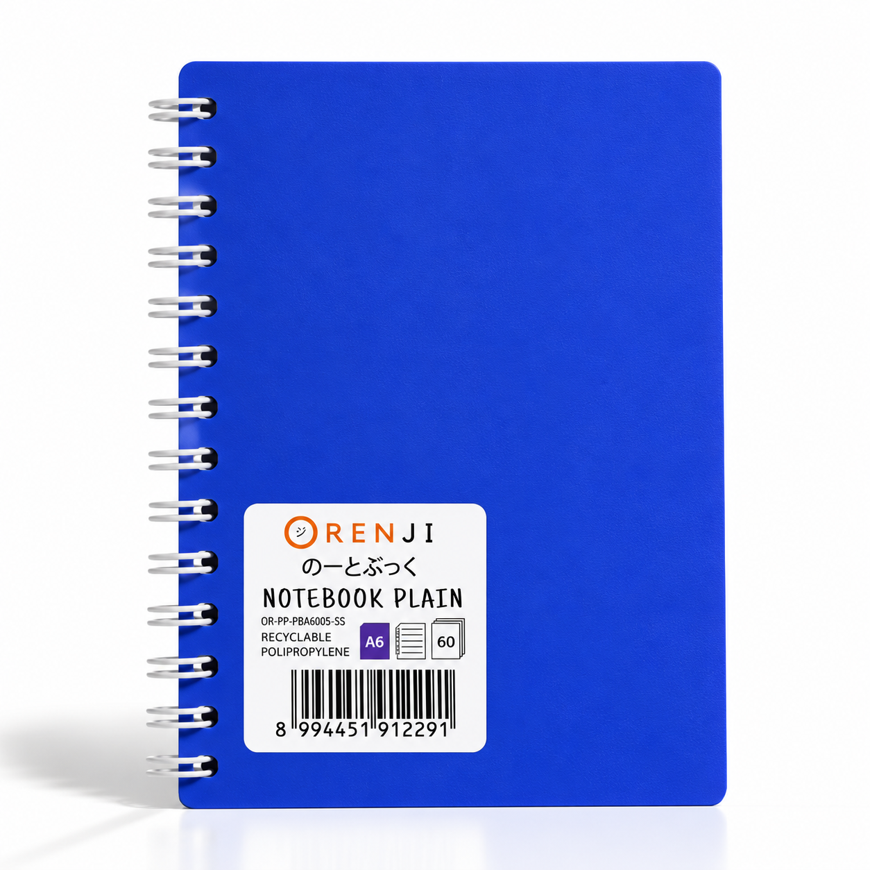 Orenji Notebook PP Cover Colour A6 Plain Spiral Samping Purple