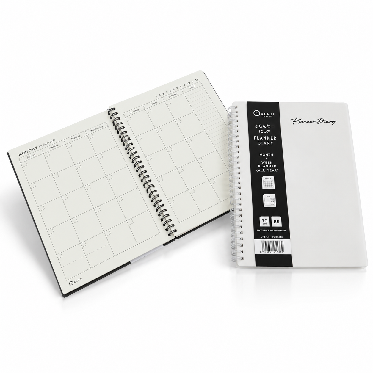 Orenji Planner Diary B5 Putih